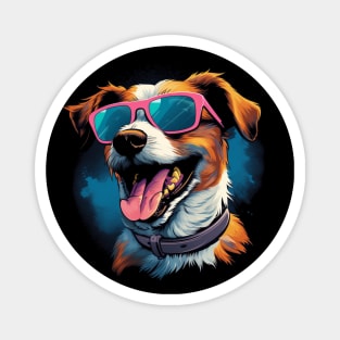 Retro Wave Jack Russel Terrier Dog Shirt Magnet